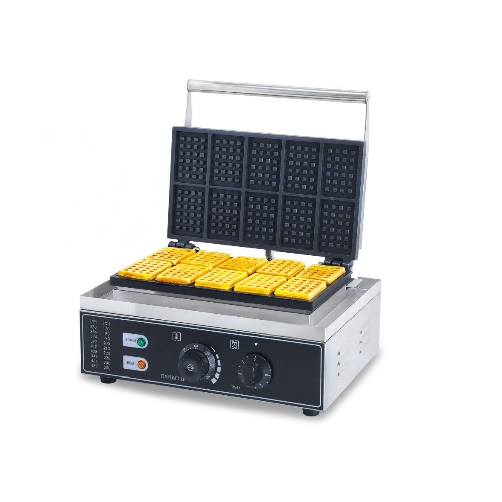Waffle Iron Belgian - Profesjonalna gofrownica belgijska ze stali nierdzewnej,