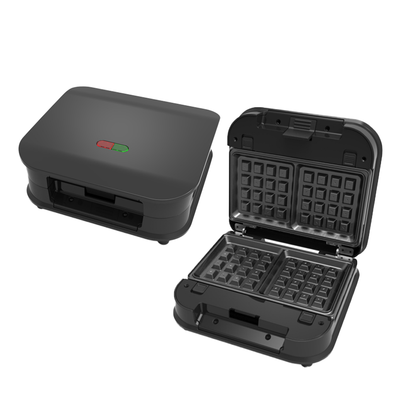 Waffle Iron Belgian - Kompaktowa, dwukomorowa belgijska elektryczna gofrownica z