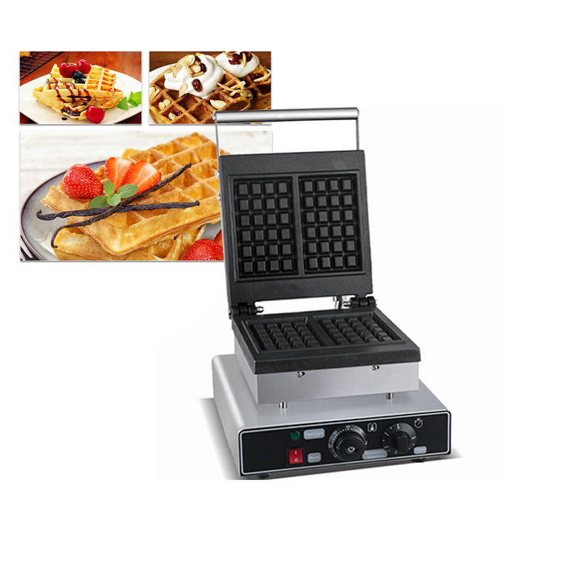 Waffle Iron Belgian - Naleśnikarka kwadratowa nieprzywierająca, profesjonalna belgijska gofrownica,