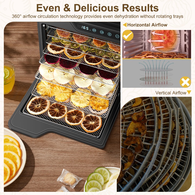 8-półkowy piekarnik ze stali n – Dehydrator Tray Electric recenzja i cena